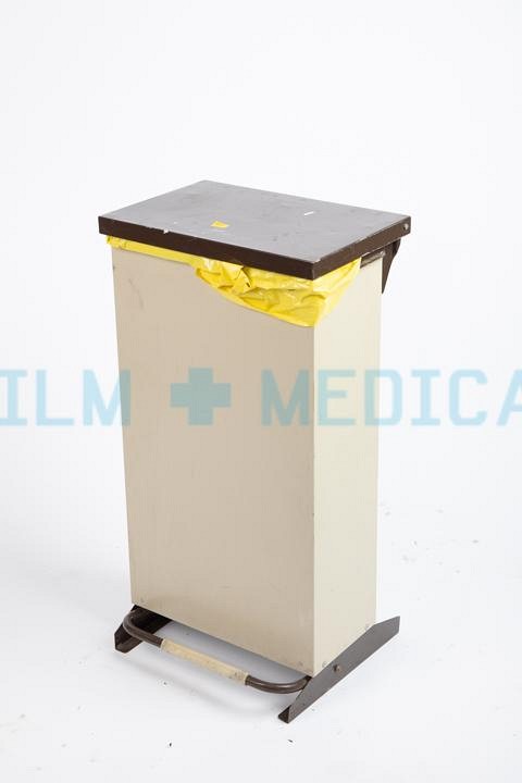 Hospital Waste Bin Beige and Brown